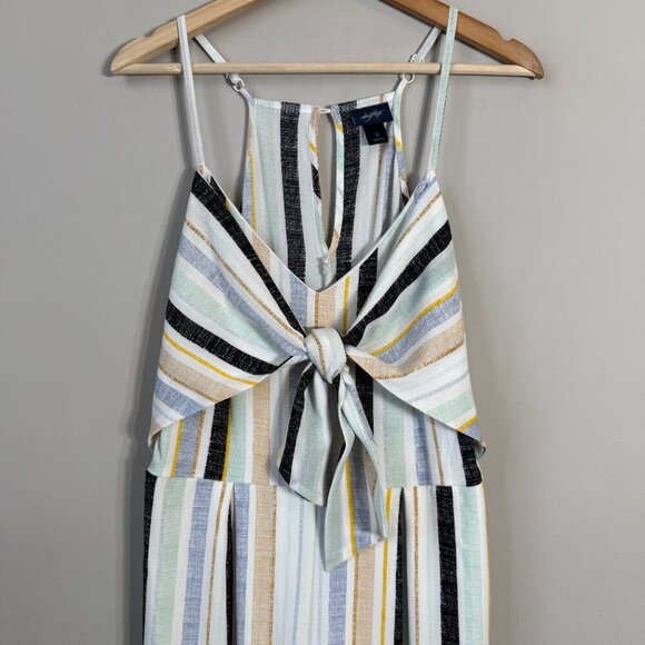 Daytrip Striped Wide Leg Jumpsuit Women's Small Multicolor Sleeveless Tie Front - Picture 6 of 11